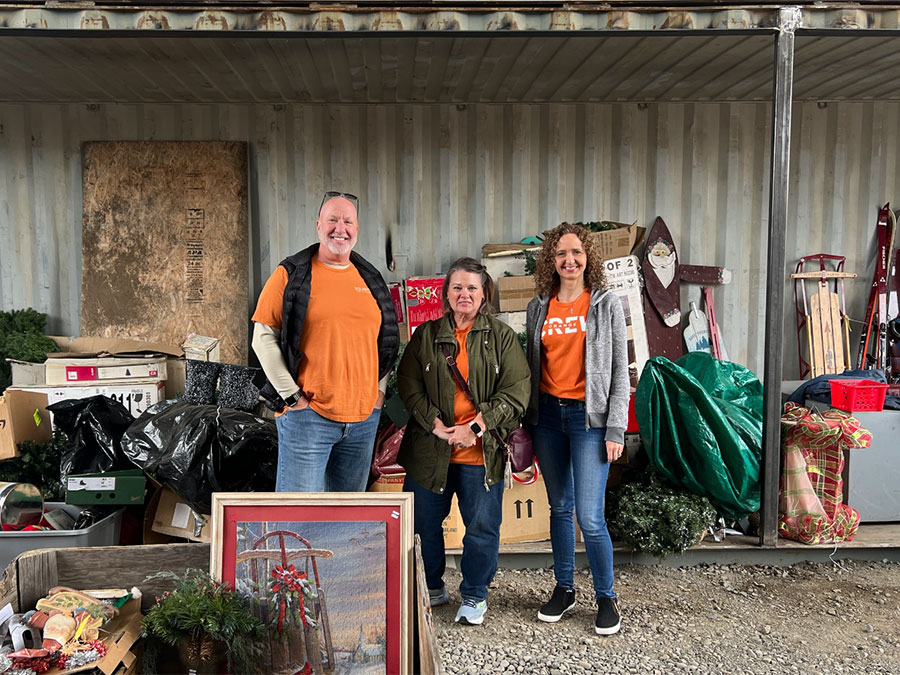 Solarity employees help at the Habitat Store